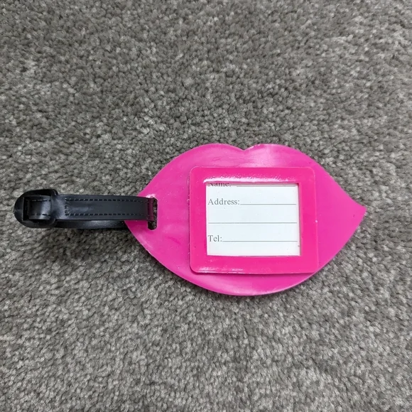 Luggage Suitcase Tag Pink Lips Travel NEW - Picture 2 of 3